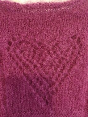 Pure Mohair Plum Purple Sweater Dress/Tunic Handmade L/XL